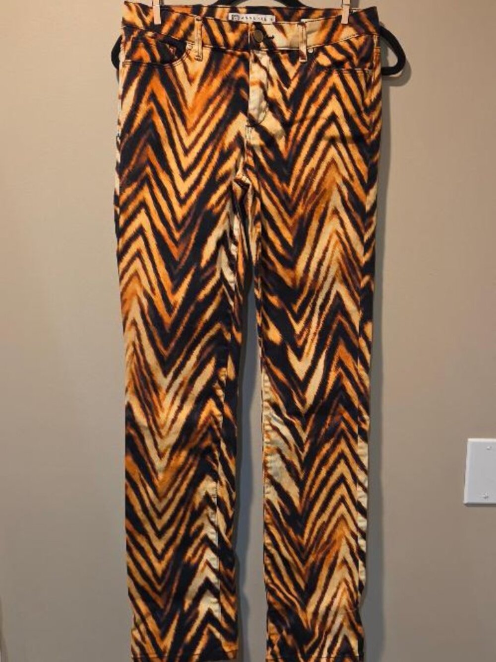 Anne Klein Jeans Fiery Tiger Chevron Tiger Print